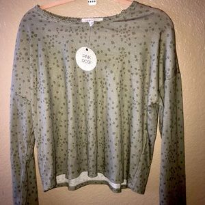 Olive leopard thermal top, size L